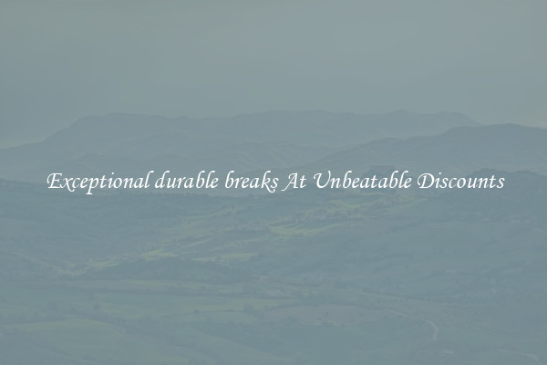 Exceptional durable breaks At Unbeatable Discounts