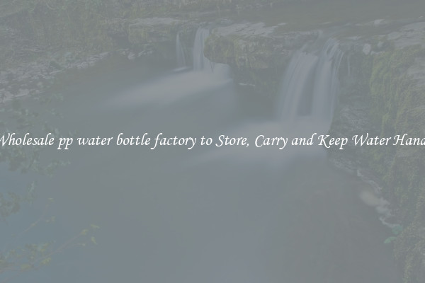 Wholesale pp water bottle factory to Store, Carry and Keep Water Handy