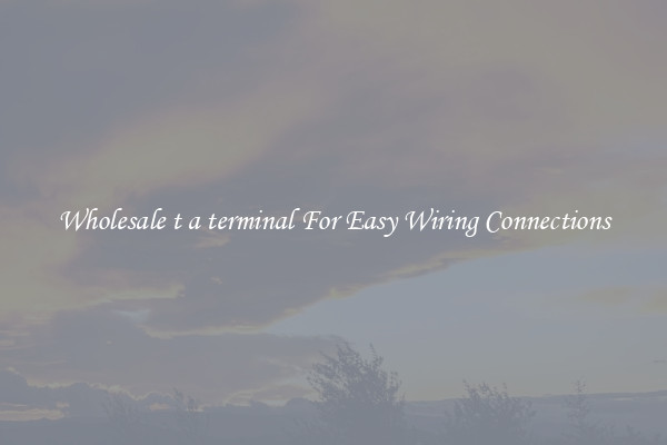 Wholesale t a terminal For Easy Wiring Connections