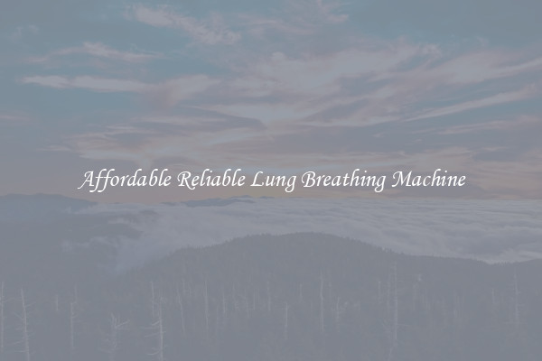 Affordable Reliable Lung Breathing Machine
