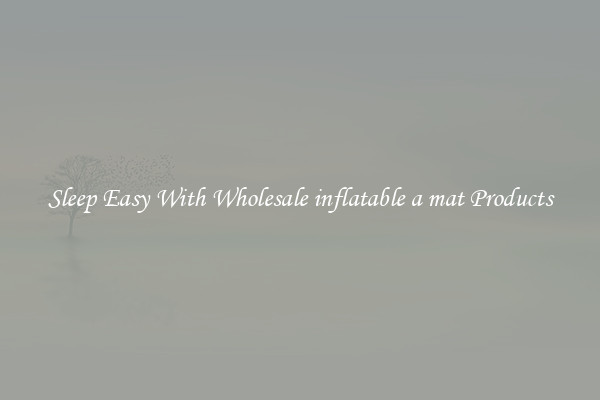 Sleep Easy With Wholesale inflatable a mat Products